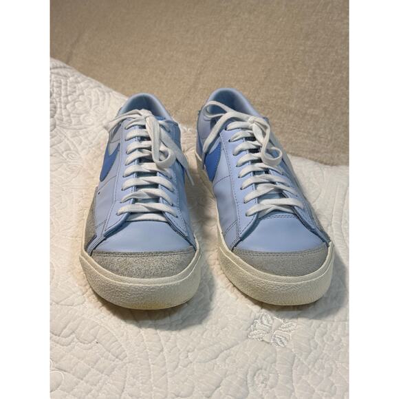 Nike Men Blue/White Blazer 10 Low 77 VNTG Leather Lace Up Casual Sneakers Shoes main image 5